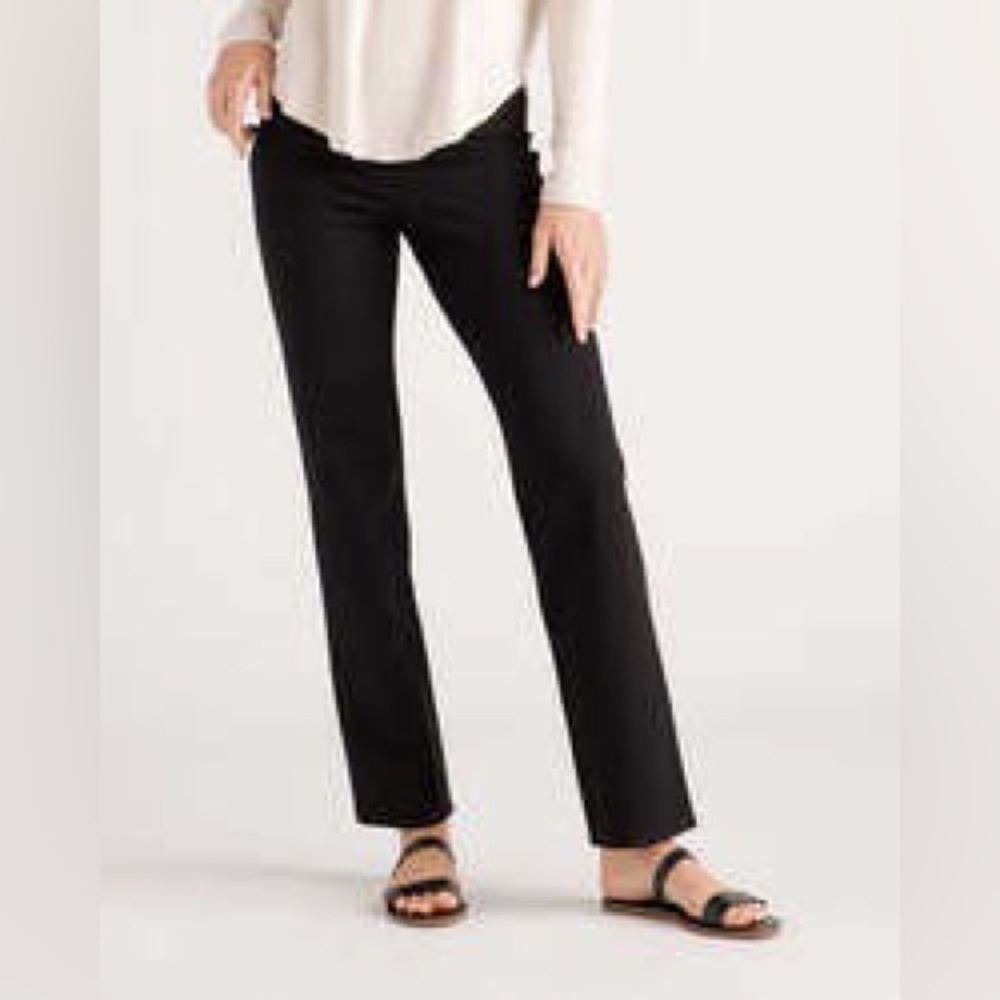 NWT QUINCE ultra stretch Ponte straight leg pant black 👖♥️👖
